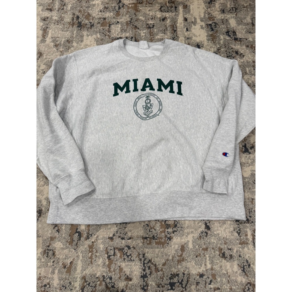 Vintage Champion Reverse Weave Miami University Sweatshirt Grey 2XL